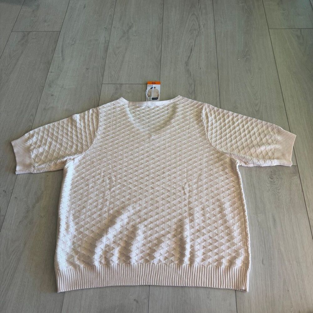 Ella Moss Women's Elbow Sleeve Lightweight V Neck Sweater Cream Size XXL - Picture 5 of 8